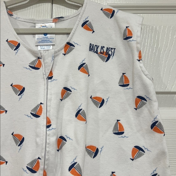 HALO SleepSack Toddler Sailboats White Blue Orange Size XL 18-24 Months - Picture 3 of 6